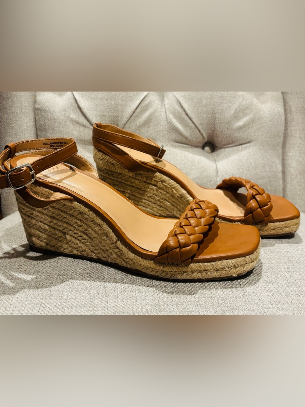 a new day Braided Espadrille Wedge Sandals - Brown